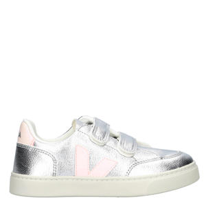 SMALL V-12  leren sneakers zilver