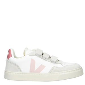 leren sneakers wit/roze