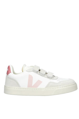 leren sneakers wit/roze