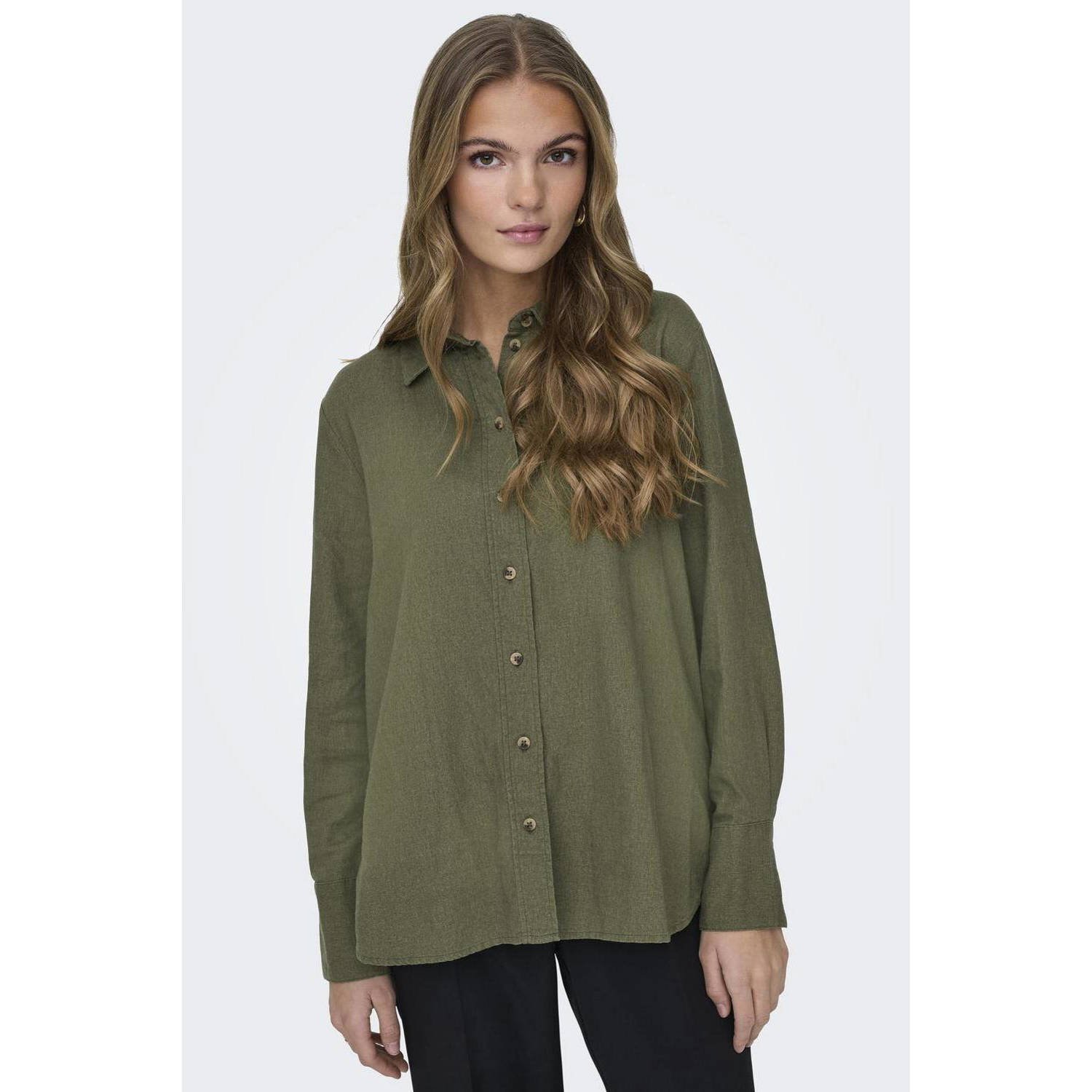 JDY linnen blouse groen