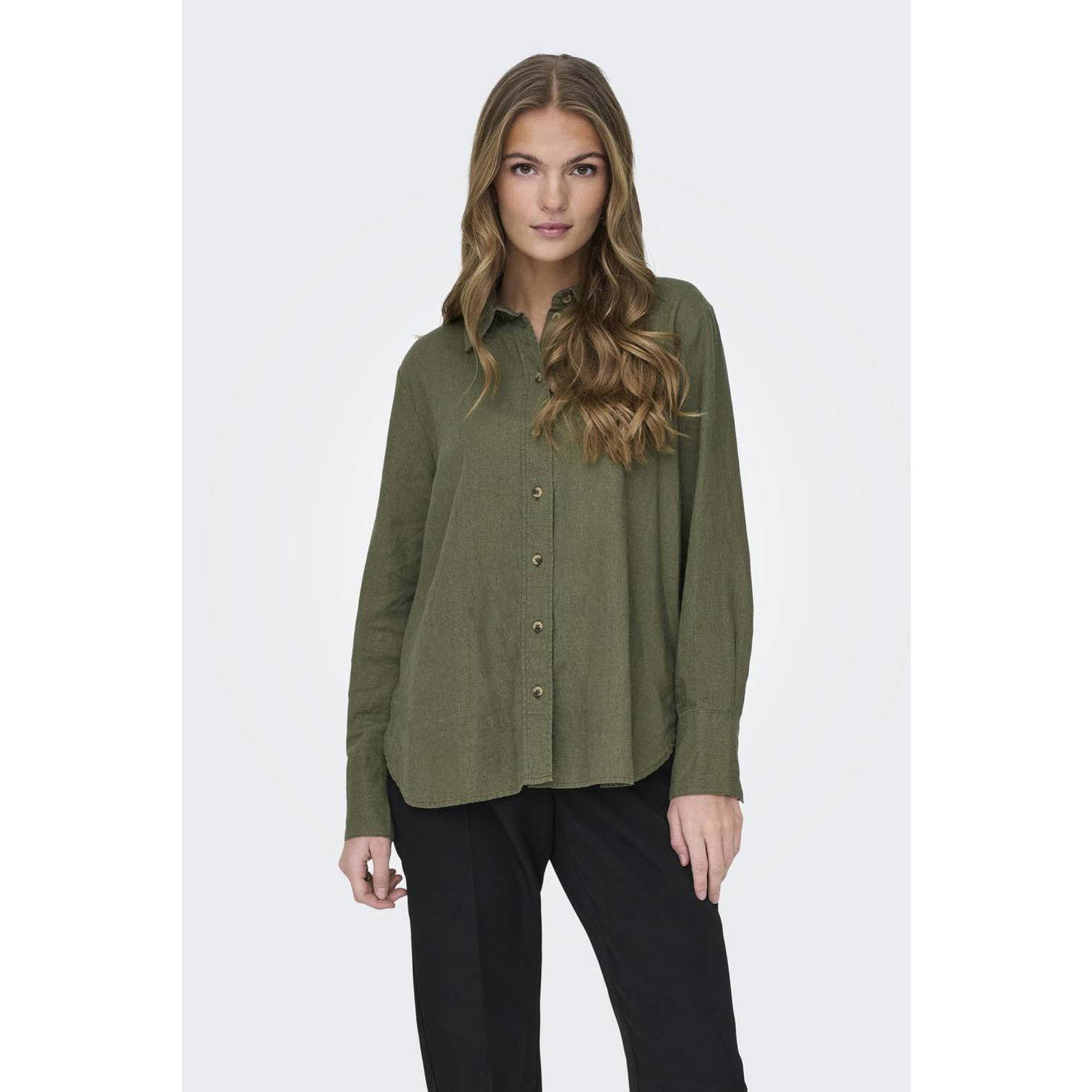 JDY linnen blouse groen