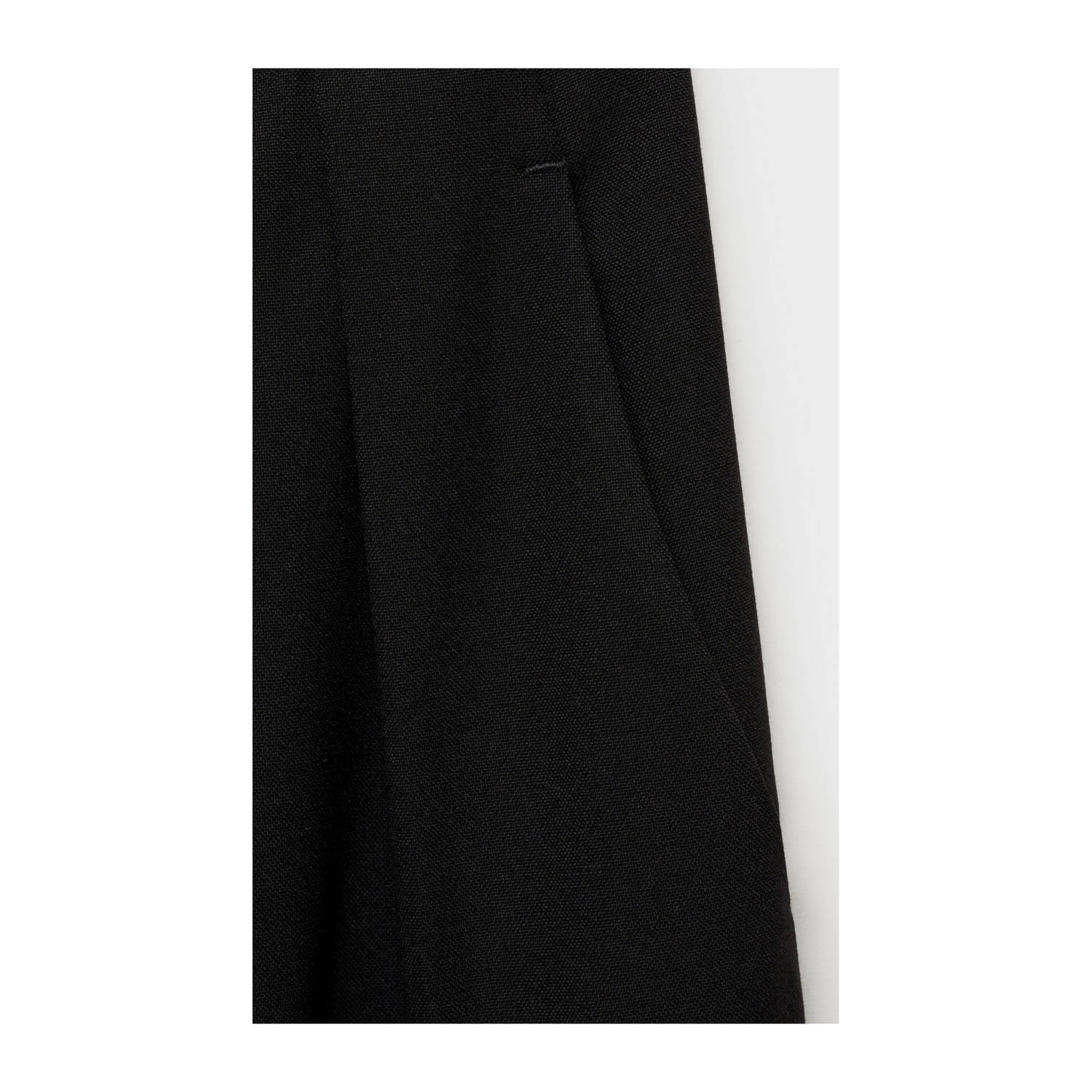 Mango wide leg high waist pantalon zwart