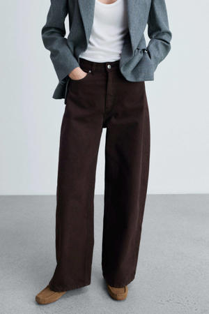 high waist mom jeans donkerbruin
