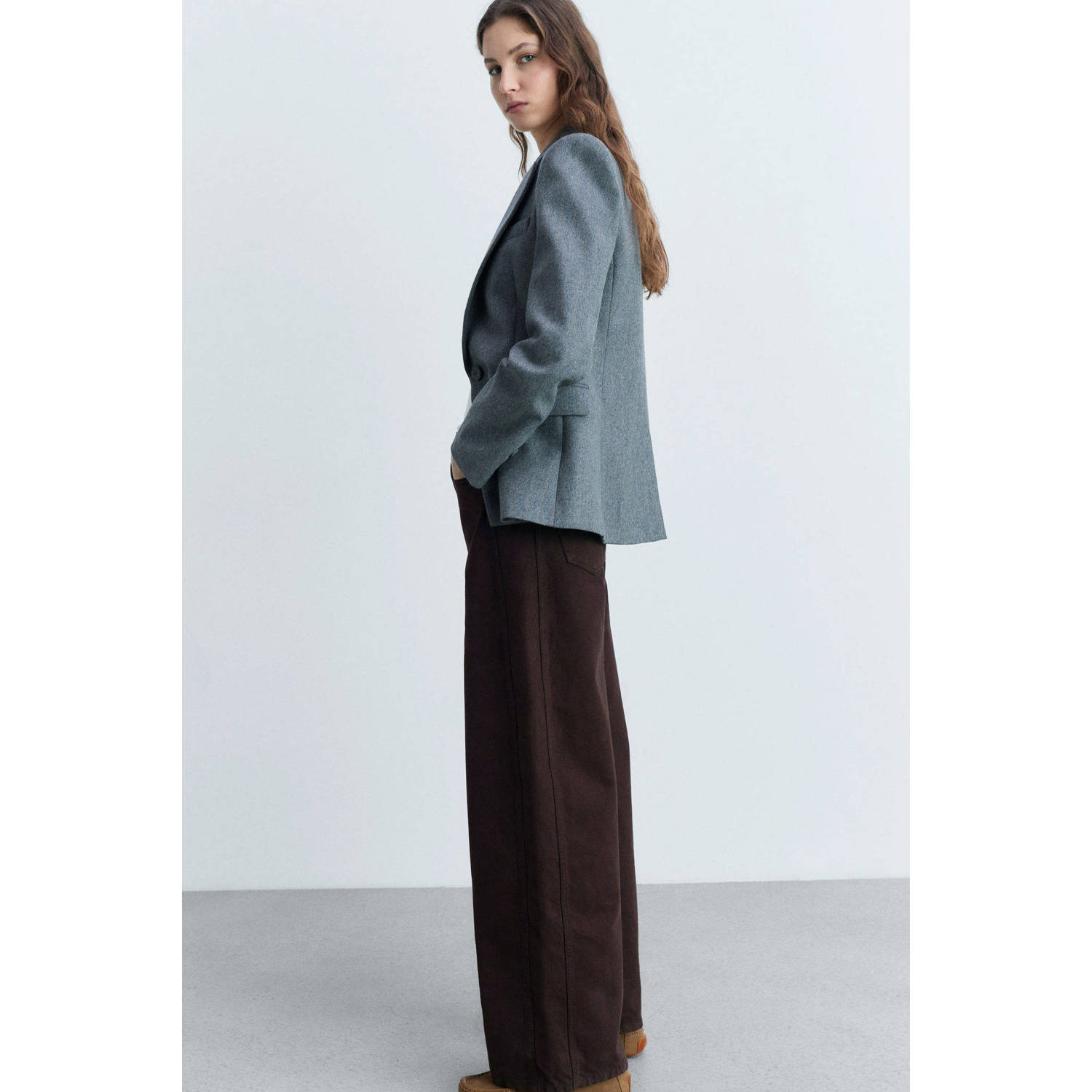 Mango high waist mom jeans donkerbruin