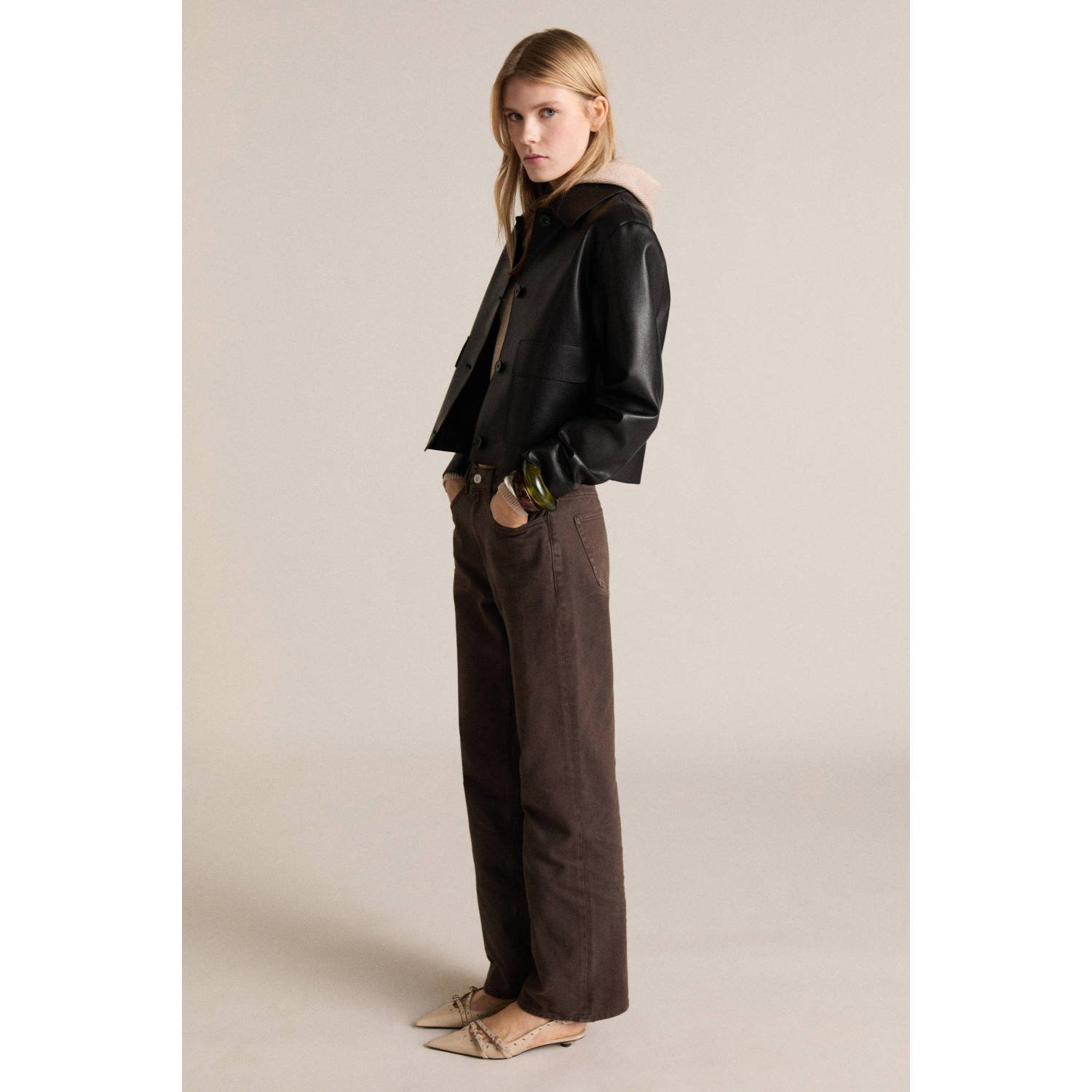 Mango jeans donkerbruin
