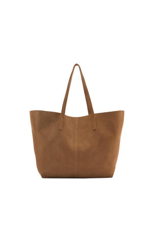  suede shopper cognac