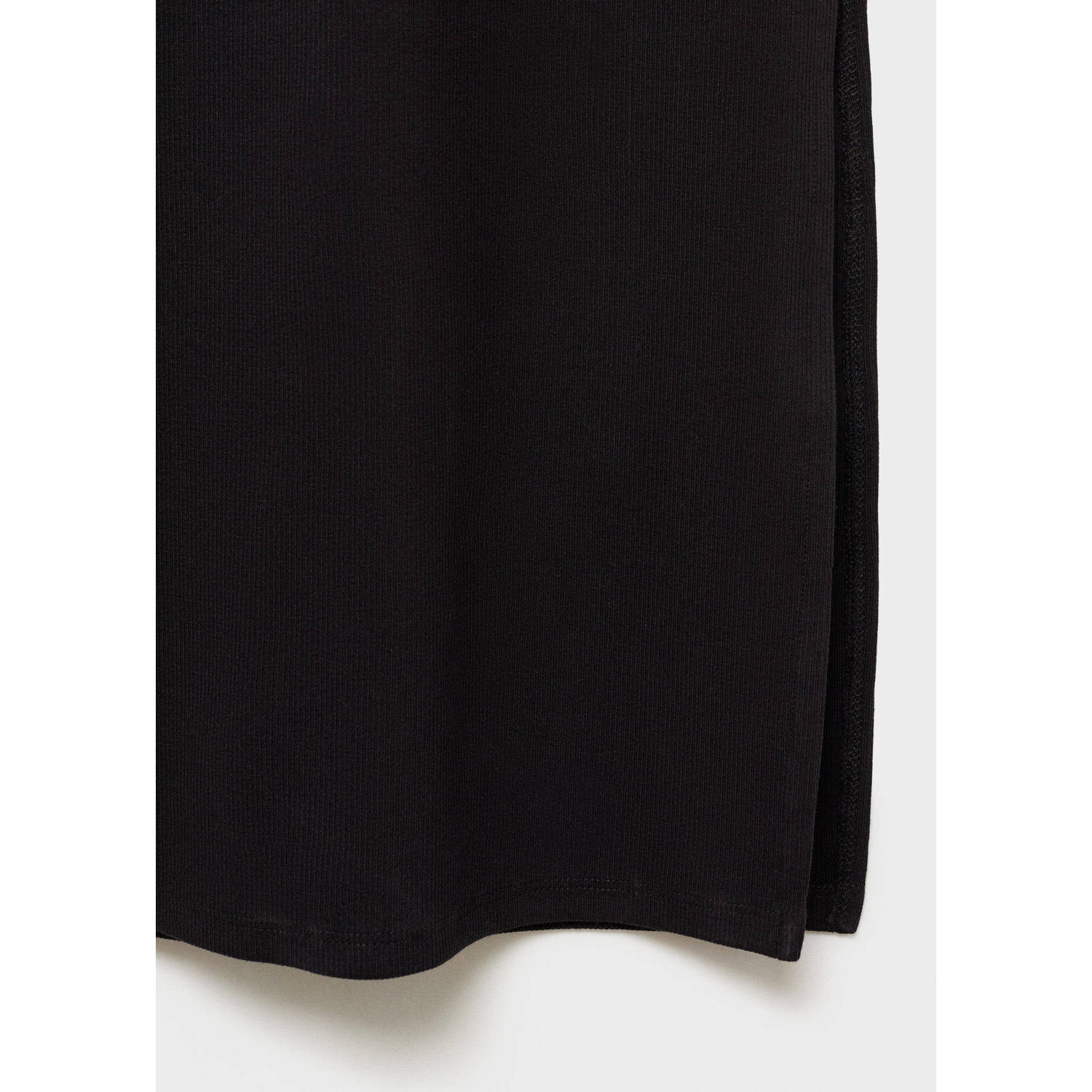 MANGO TEEN maxi jurk rib gebreid zwart