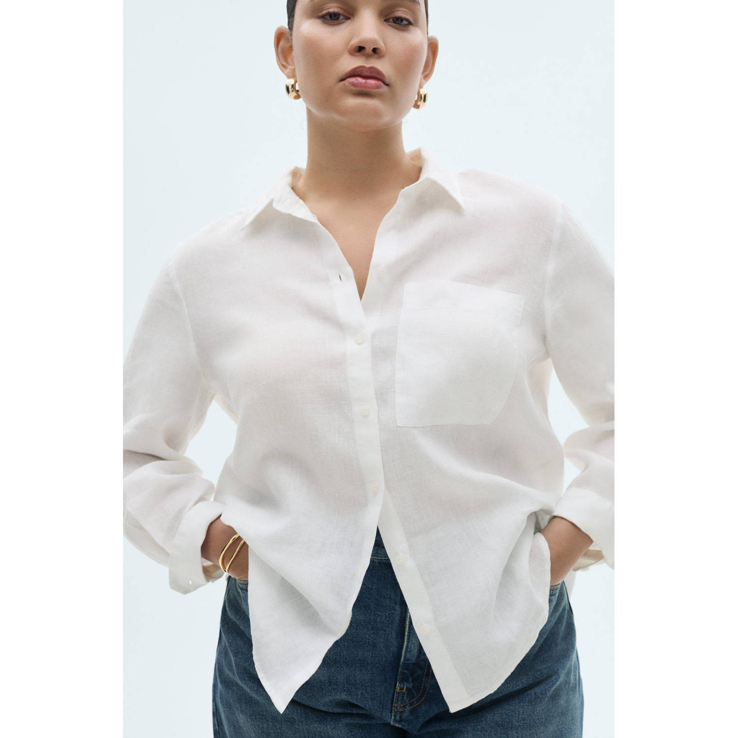 Mango blouse wit