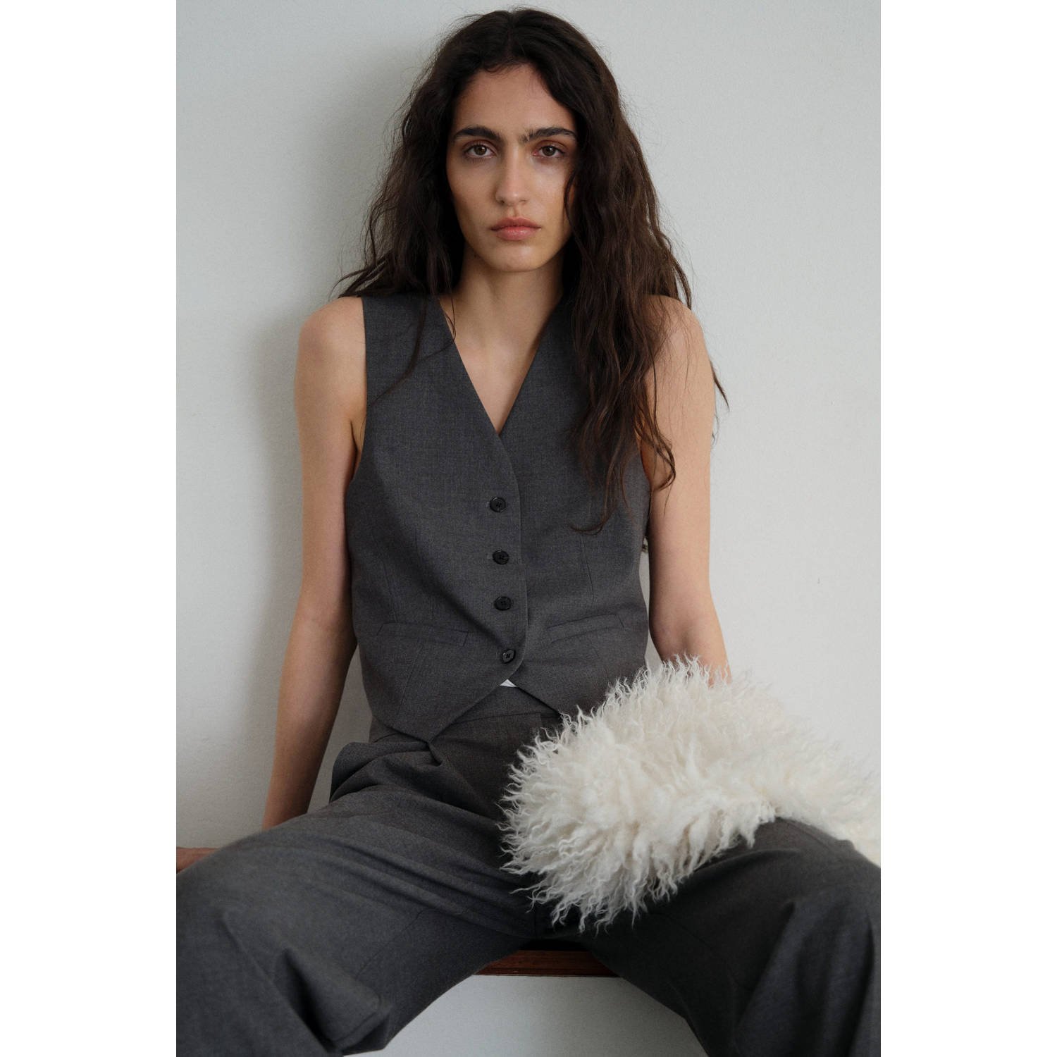Mango gilet antraciet