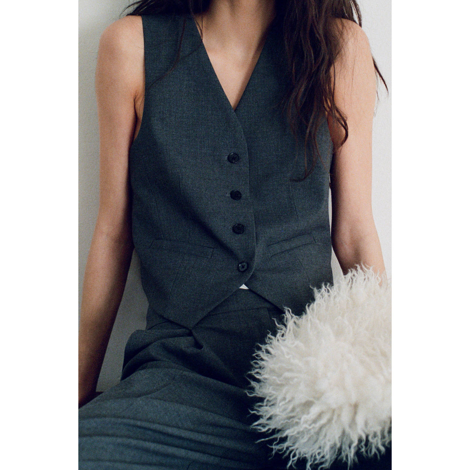 Mango gilet antraciet