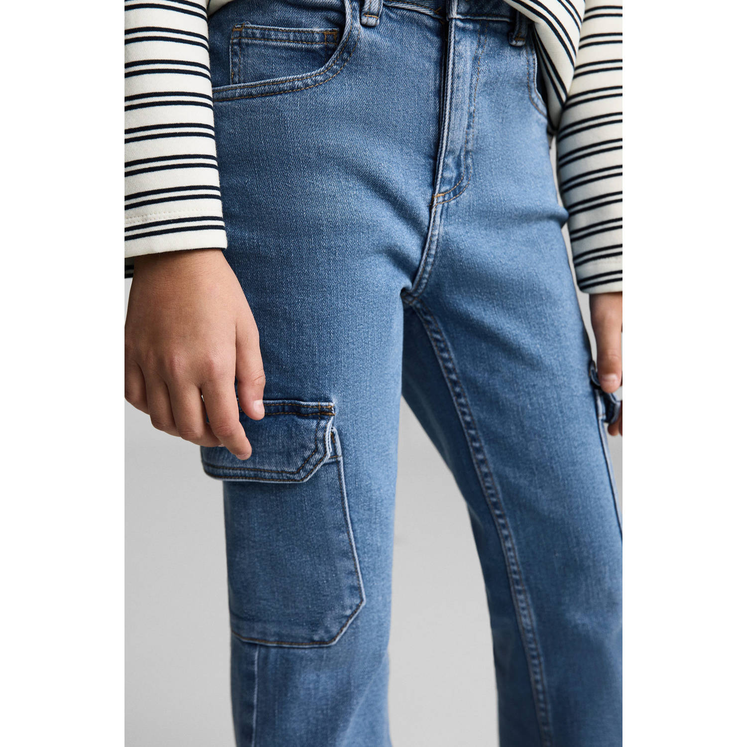 Mango Kids flared jeans medium blue denim