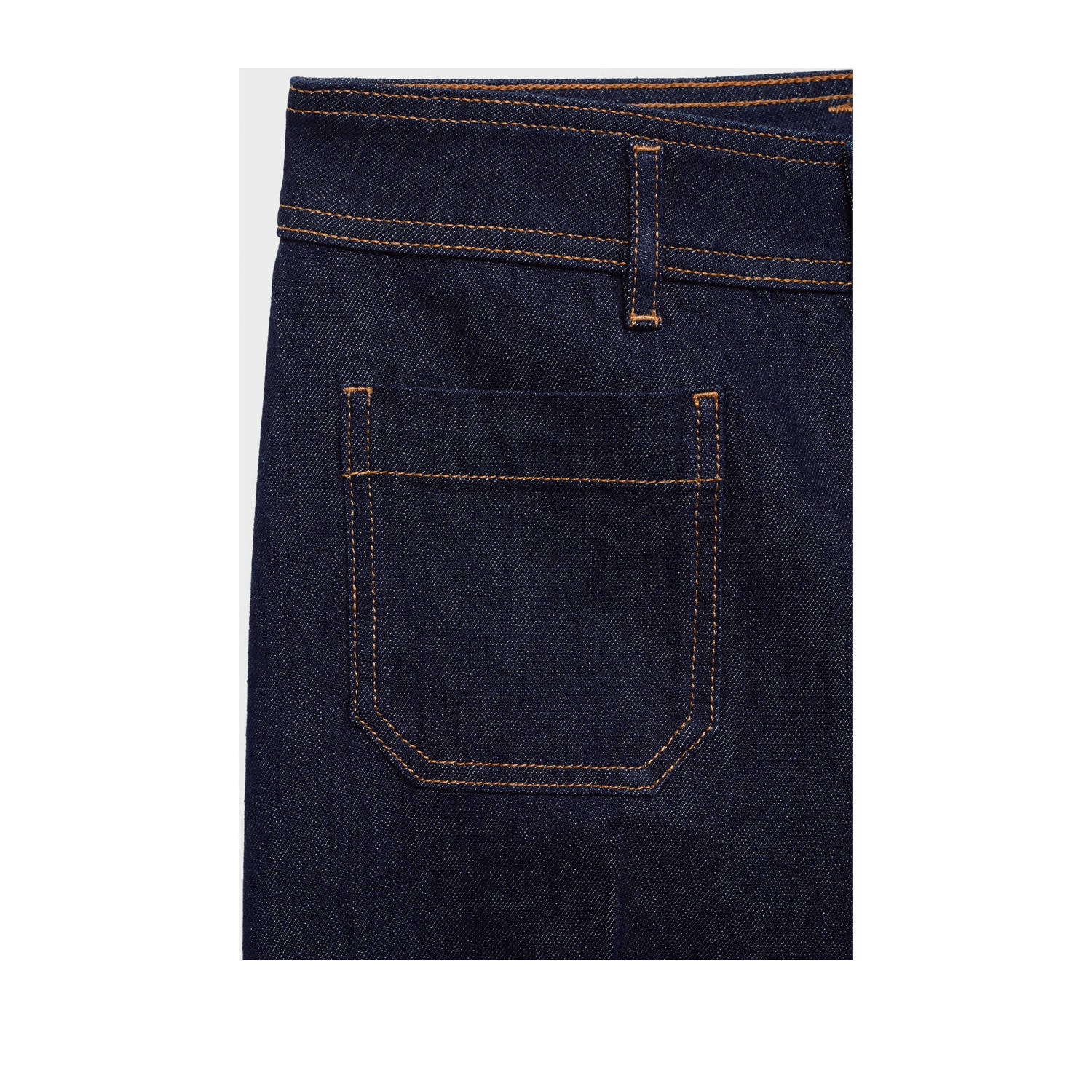 Mango high waist wide leg jeans dark blue denim
