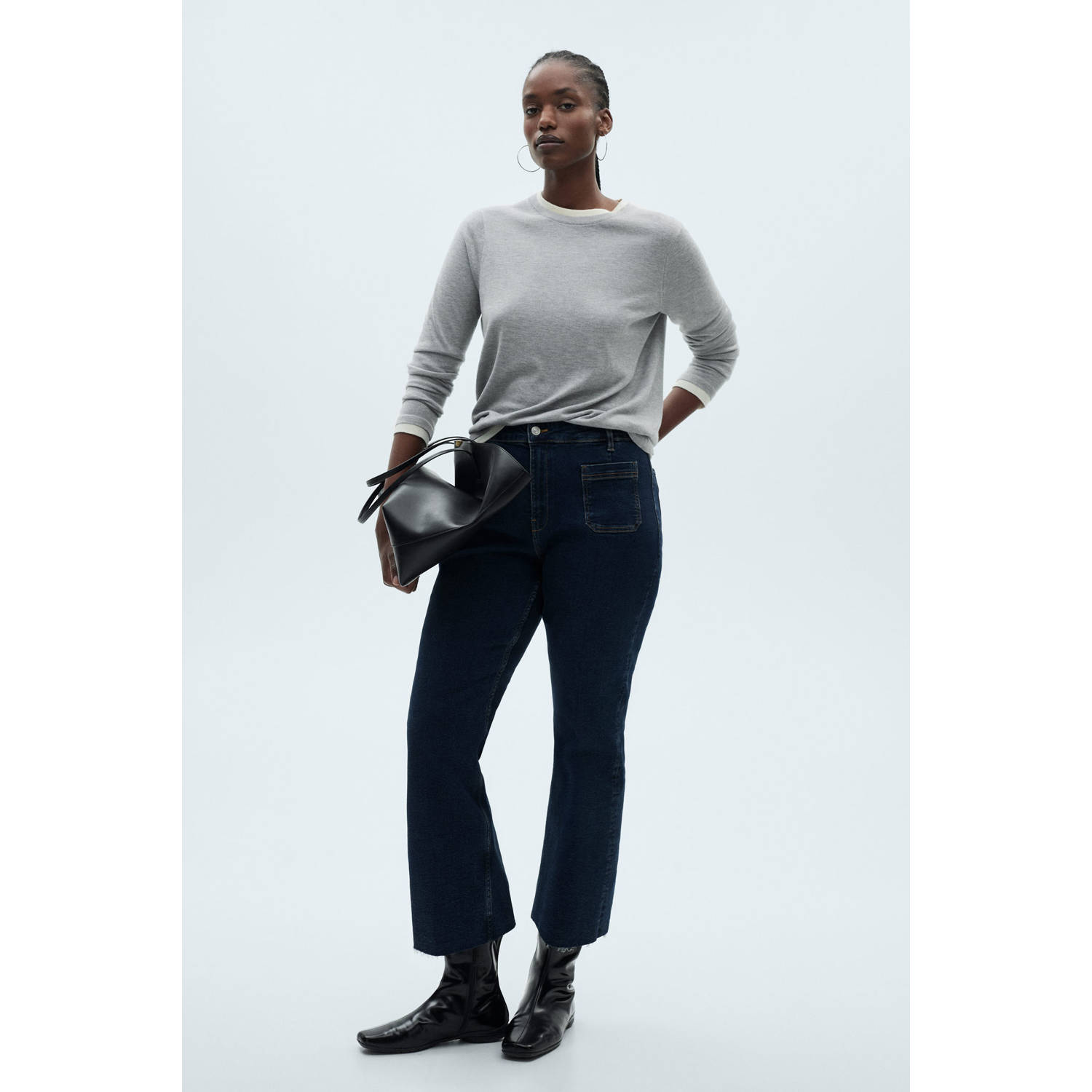 Mango flared jeans dark blue denim