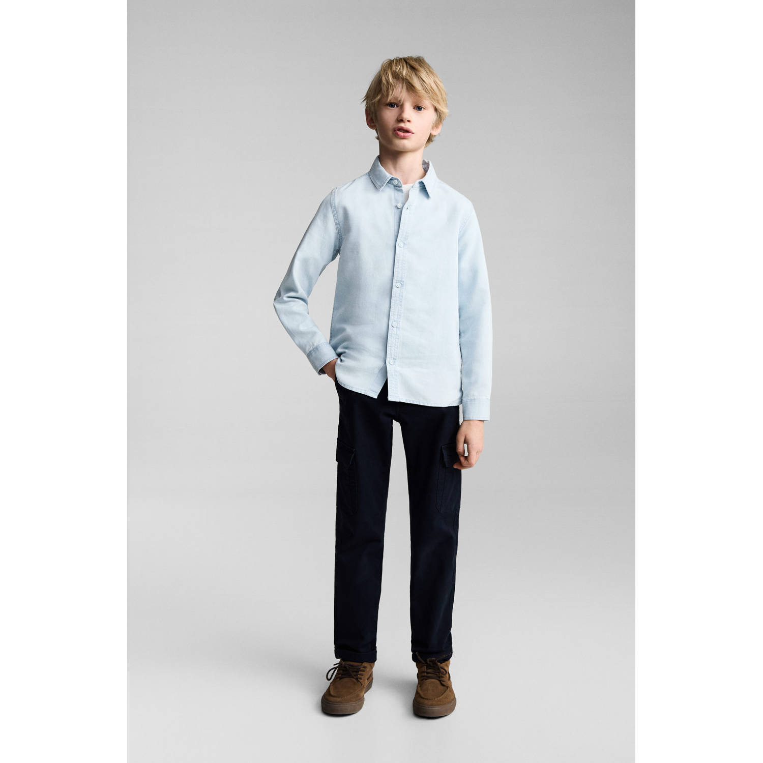 Mango Kids overhemd lichtblauw