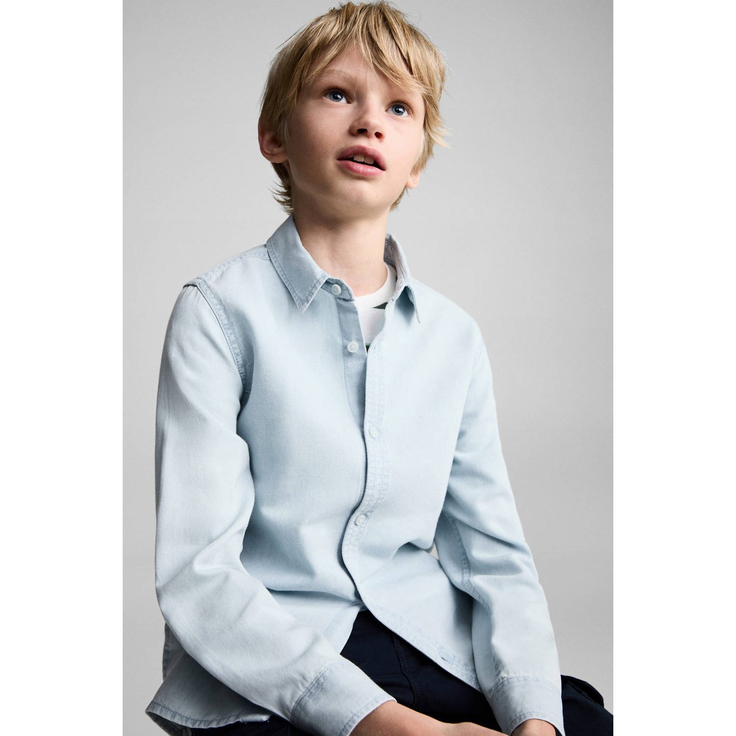 Mango Kids overhemd lichtblauw