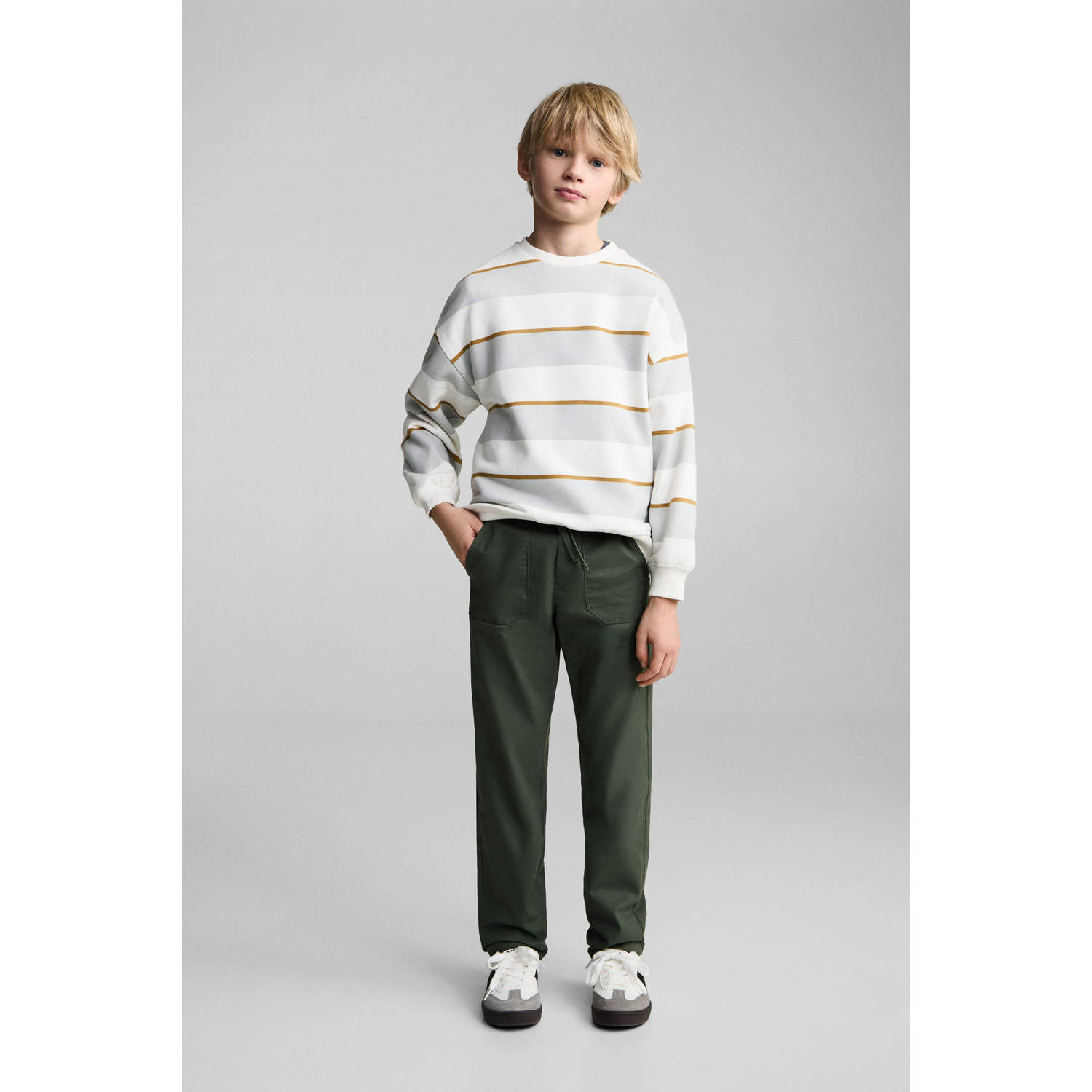 Mango Kids casual broek donkergroen