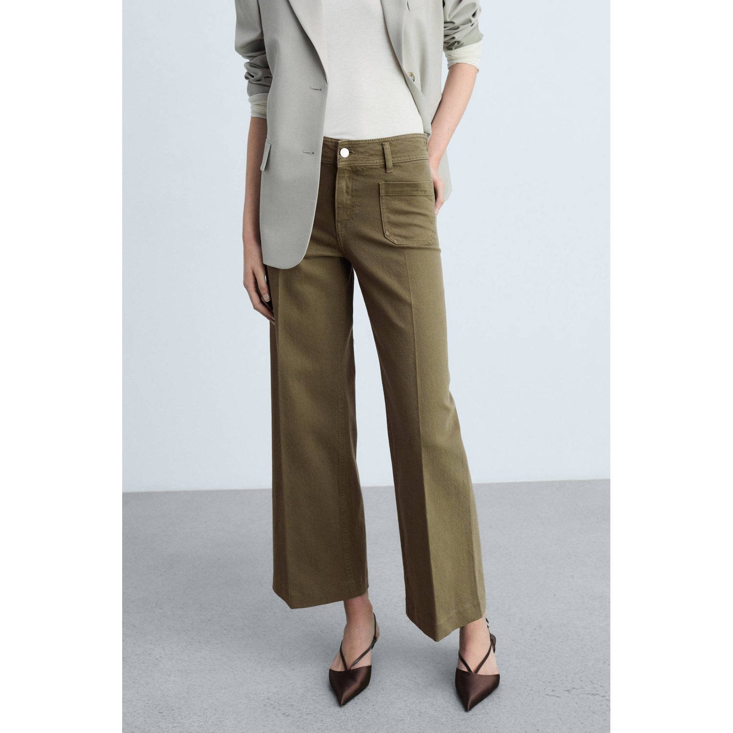 Mango wide leg jeans kaki
