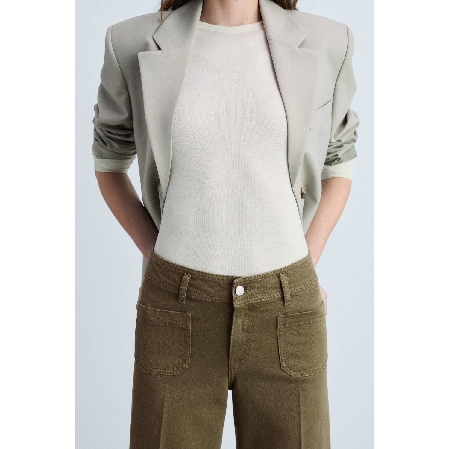 Mango wide leg jeans kaki