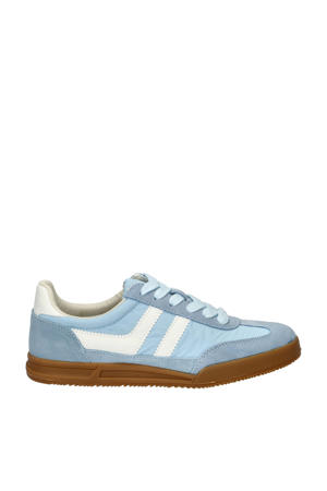   suède sneakers lichtblauw/wit