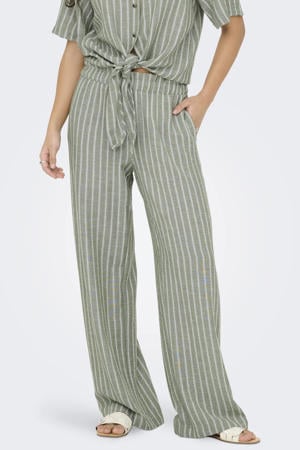 straight high waist casual broek lichtgroen