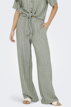 straight high waist casual broek lichtgroen