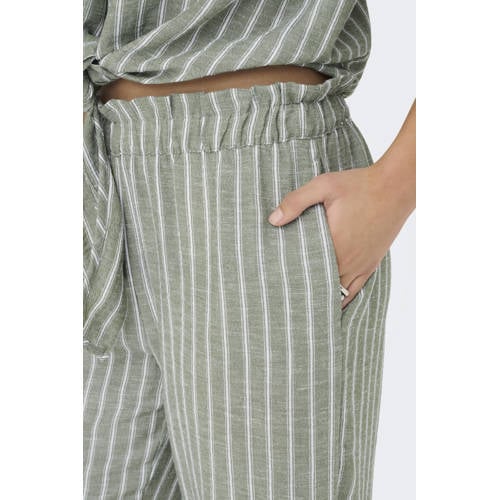 JDY straight high waist casual broek lichtgroen afbeelding