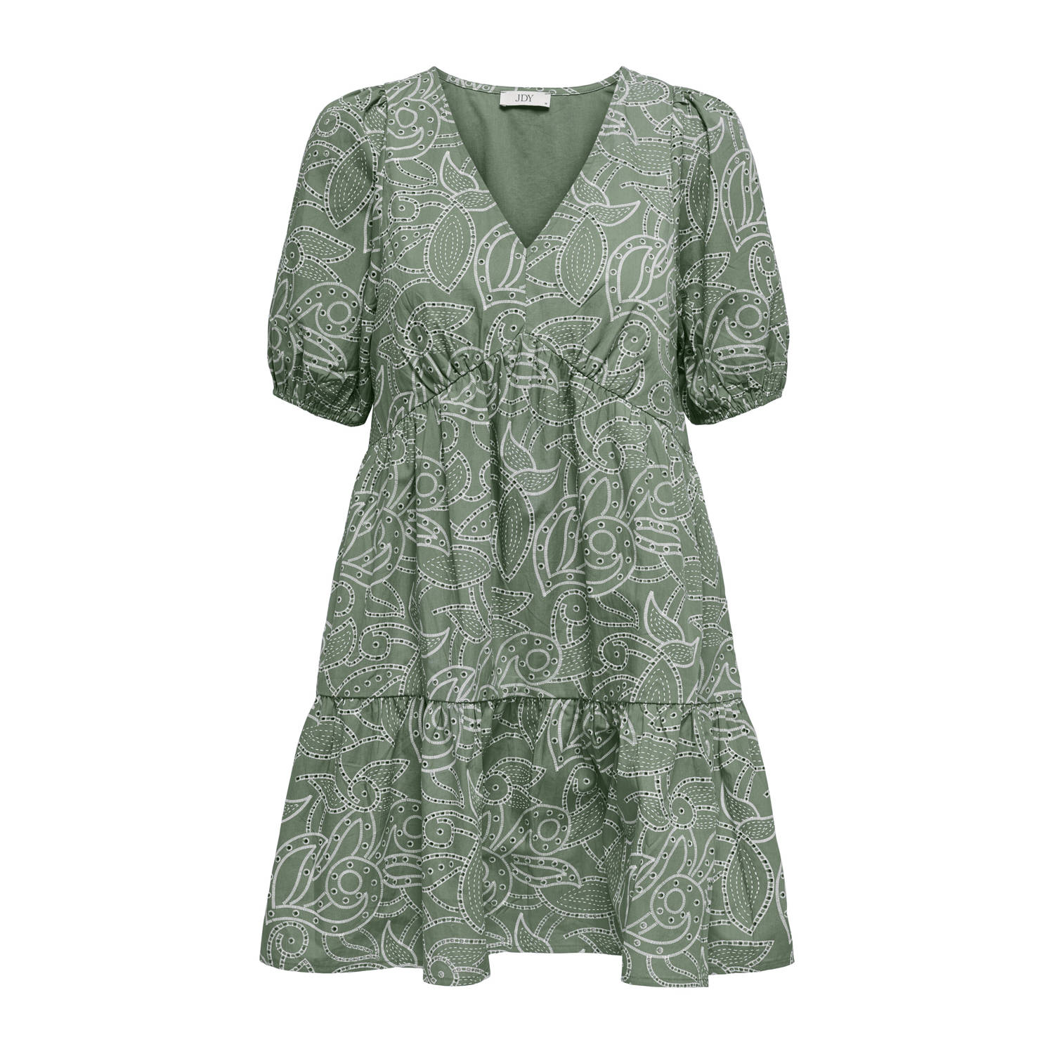 JDY midi jurk broderie groen
