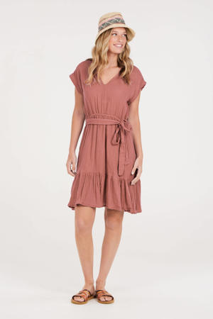 midi jurk roze