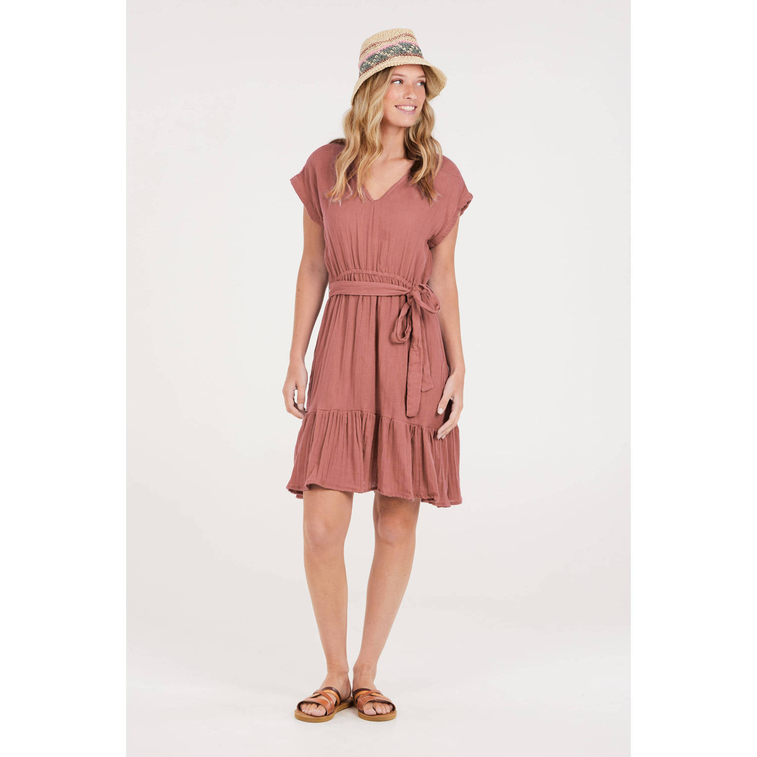 Protest midi jurk roze
