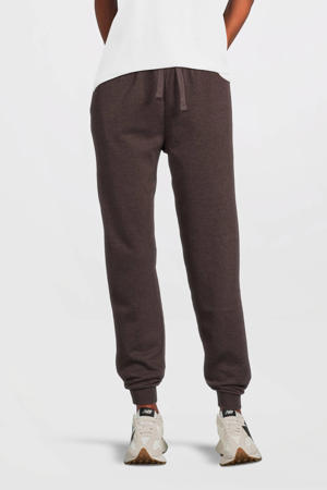 fleece joggingbroek bruin melange