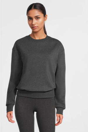 fleece sweater donkergrijs melange