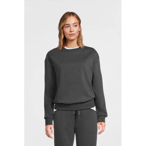 anytime fleece sweater donkergrijs melange afbeelding