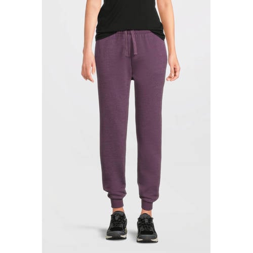 anytime fleece joggingbroek paars melange afbeelding