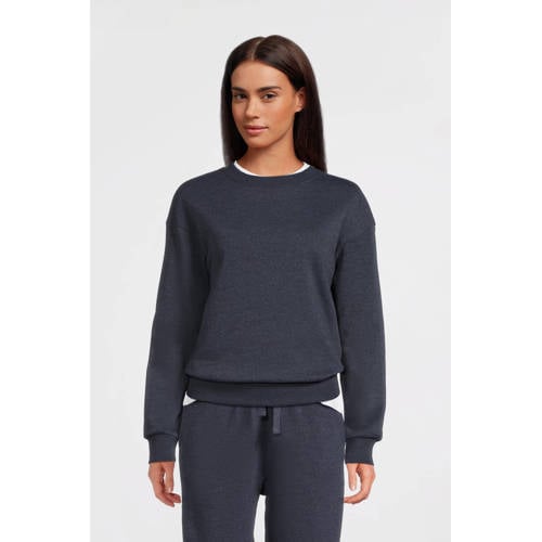 anytime fleece sweater donkerblauw melange afbeelding
