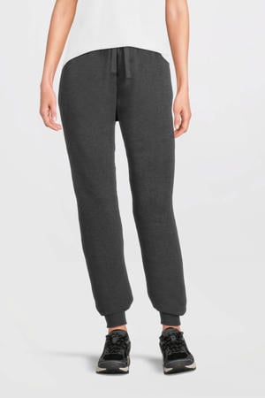 fleece joggingbroek donkergrijs melange