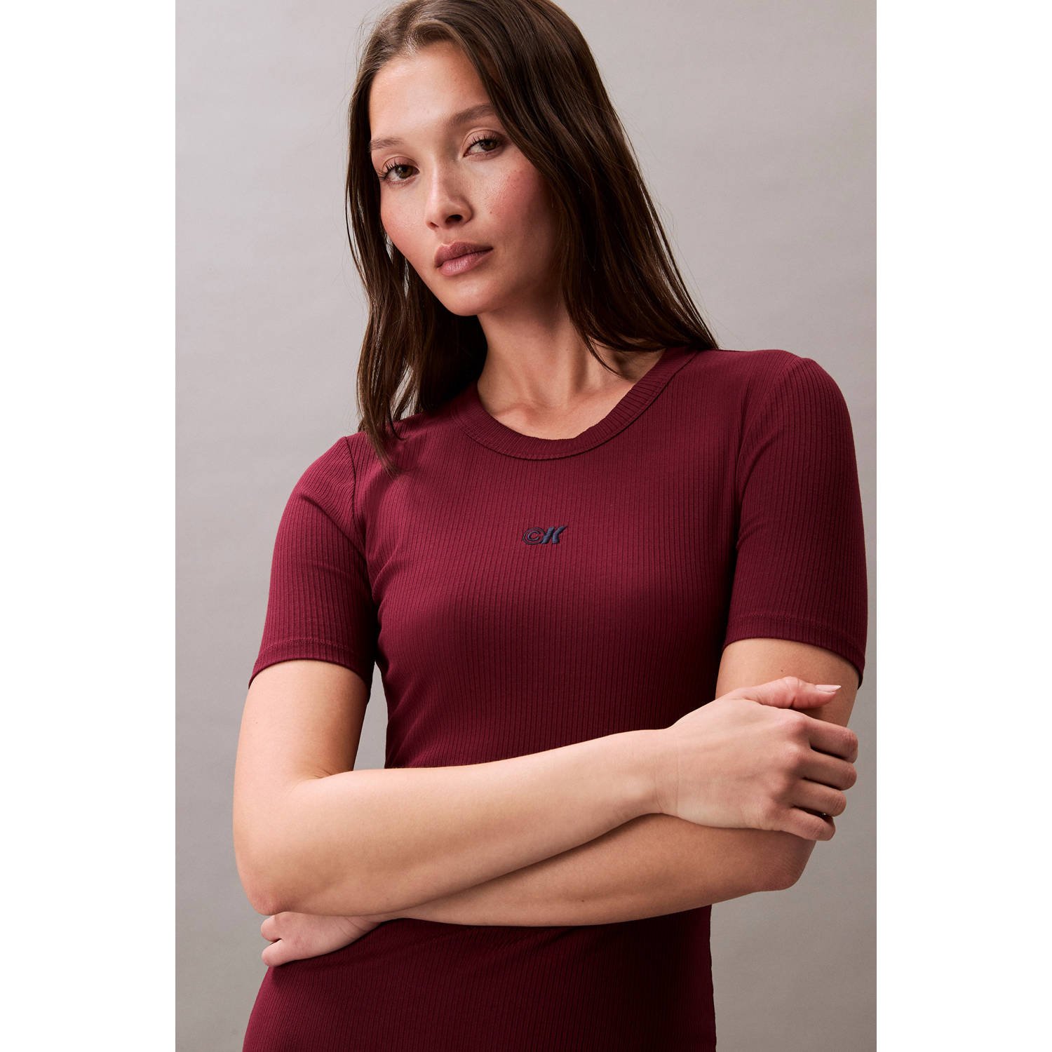 CALVIN KLEIN JEANS zomerjurk donkerrood
