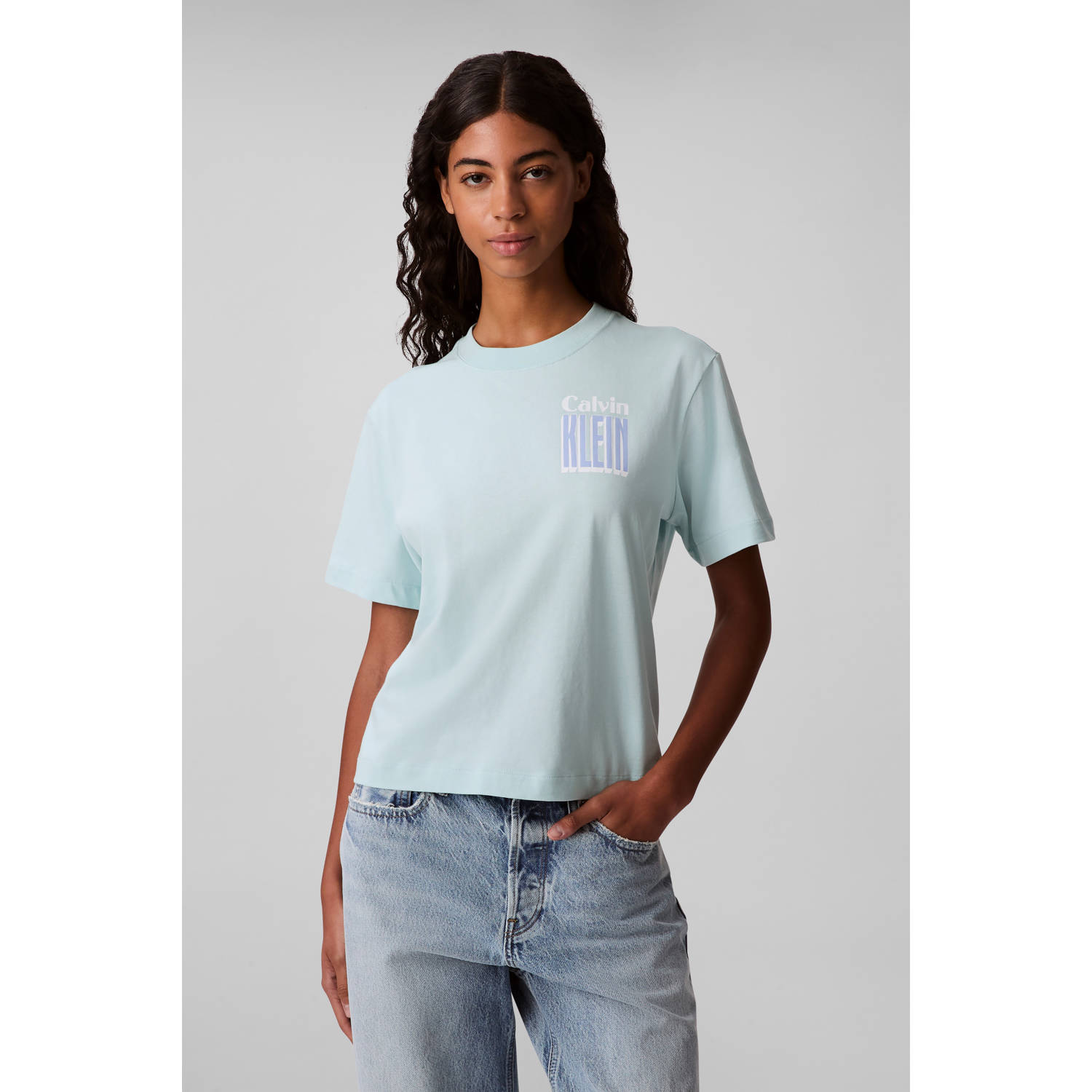 CALVIN KLEIN JEANS T-shirt lichtblauw