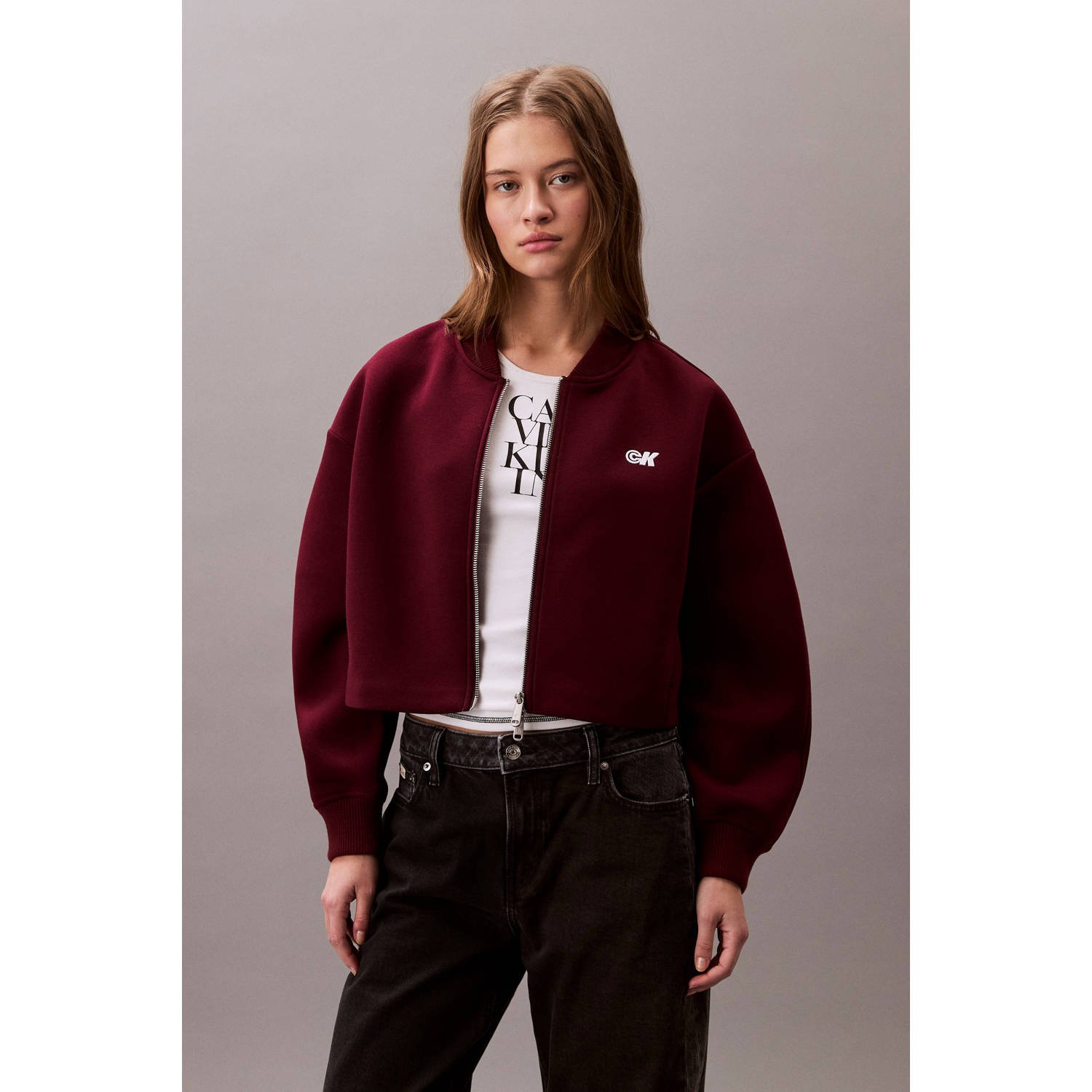 CALVIN KLEIN JEANS bomberjack donkerrood