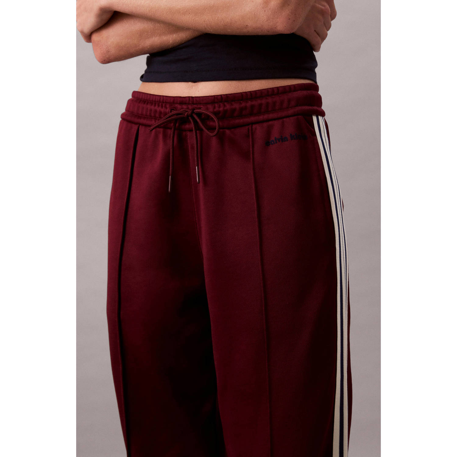 CALVIN KLEIN JEANS straight regular waist sweatpant donkerrood