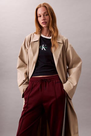 straight regular waist sweatpants donkerrood