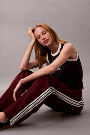 straight regular waist sweatpants donkerrood