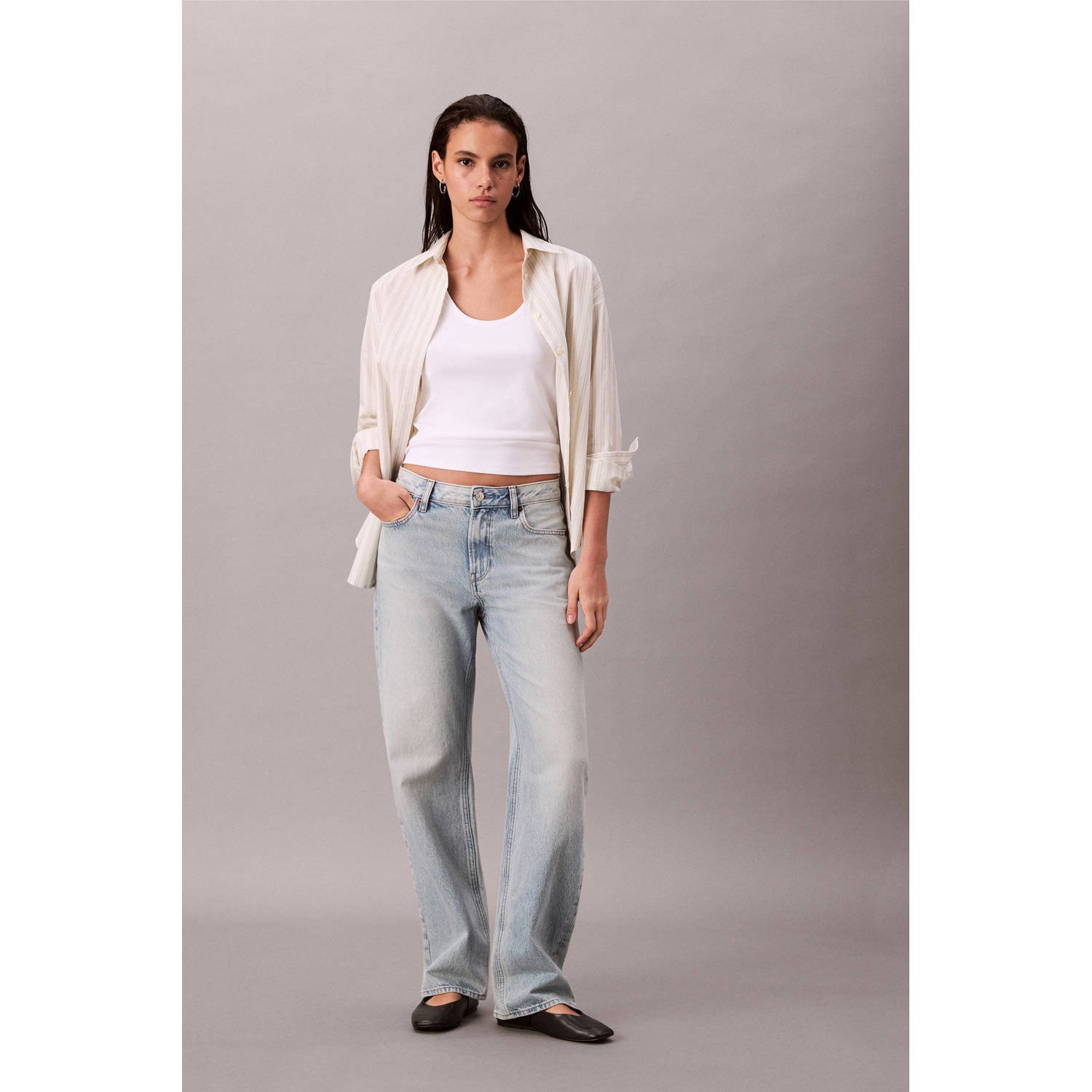 CALVIN KLEIN JEANS straight leg jeans light blue denim
