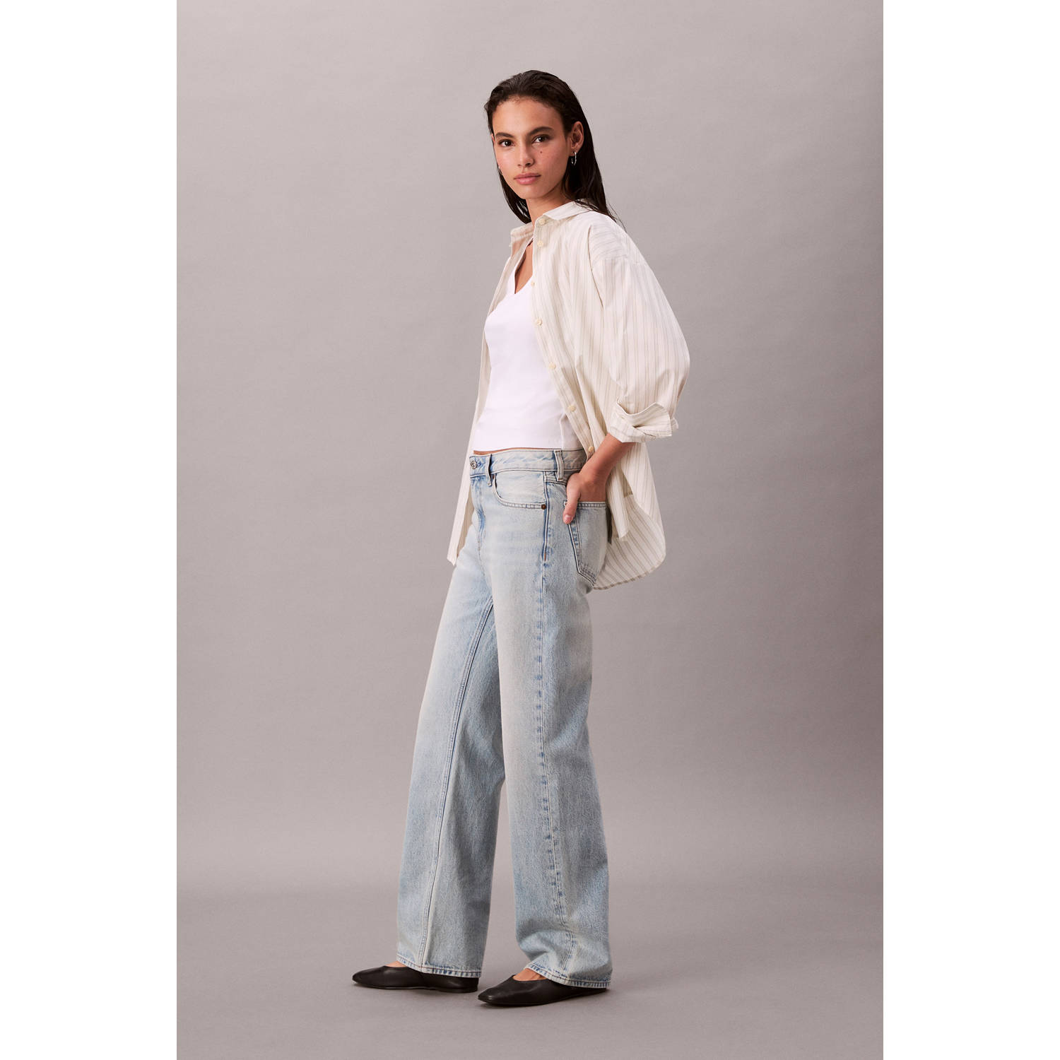 CALVIN KLEIN JEANS straight leg jeans light blue denim