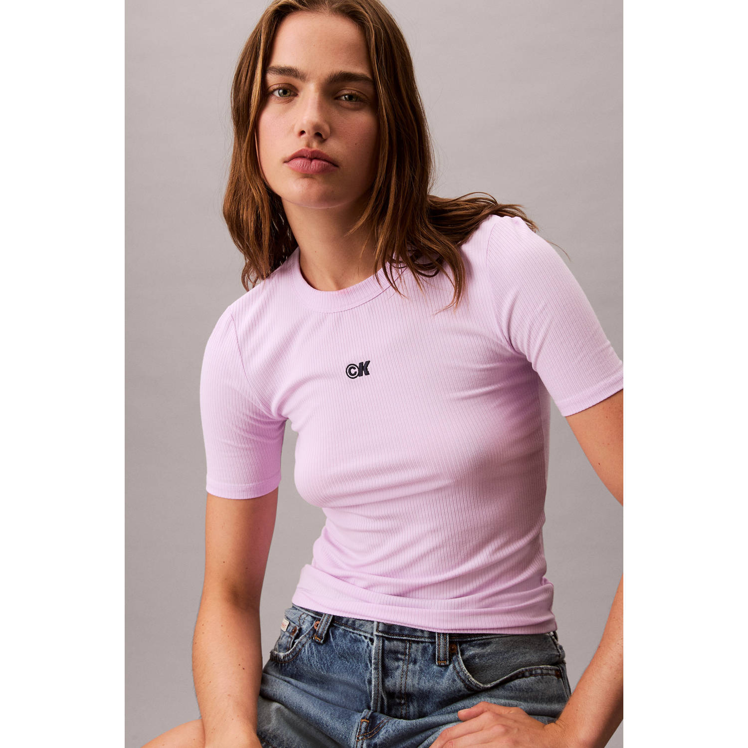 CALVIN KLEIN JEANS T-shirt lichtroze