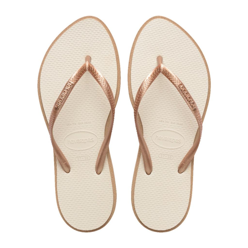 Roségouden dames Havaianas Slim Point teenslippers goud van 100% pvc