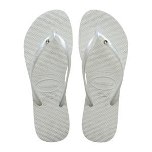 Slim Crystal Sw II teenslippers wit