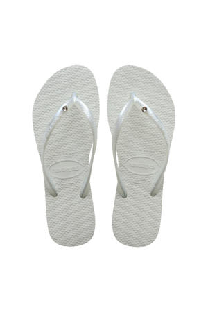 Slim Crystal Sw II teenslippers wit
