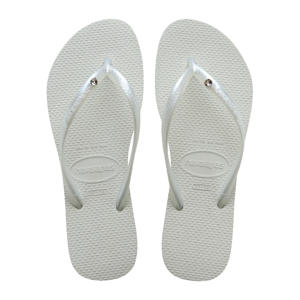 Slim Crystal Sw II teenslippers wit