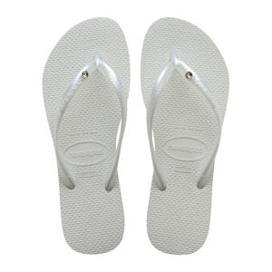 Slim Crystal Sw II teenslippers wit