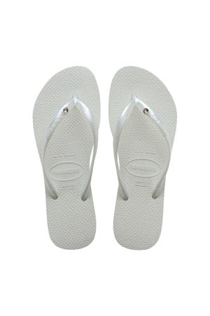 Slim Crystal Sw II teenslippers wit